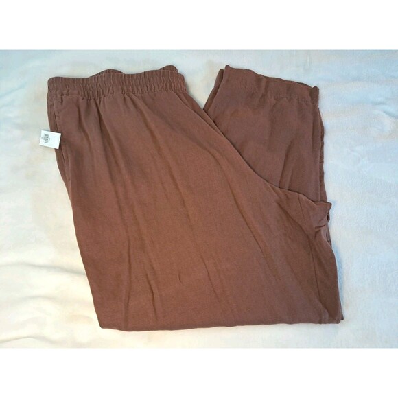 Old Navy Pants - Old Navy Straight Leg Comfort Elastic-Waistband Linen Bldnd Pants Size XXL NWT
